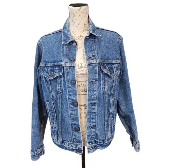 Levi's Other - Levi's Made In USA Vintage Button Front Trucker Blue Jean Jacket 40L